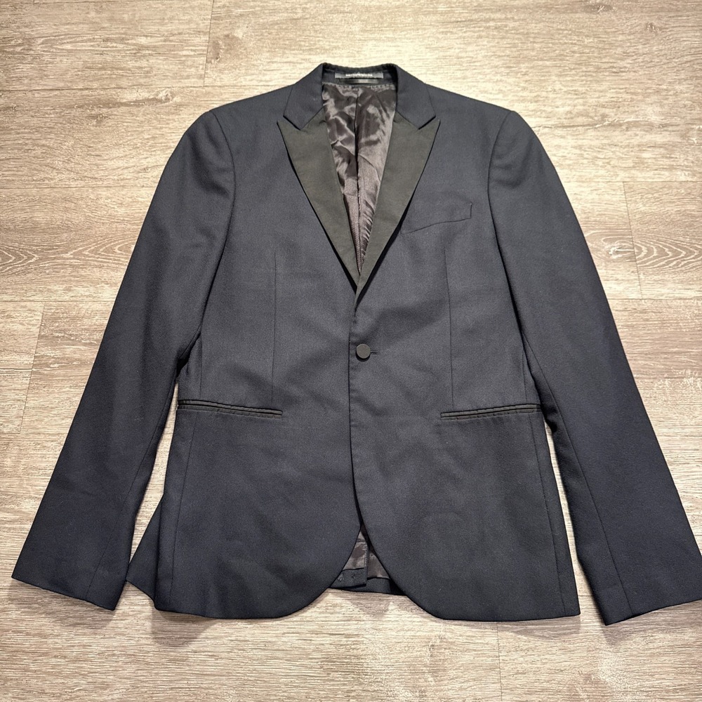 H&M Sport Coat Mens 40 R Blue Performance Slim Modern Sport Coat‎ Jacket Casual